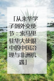 从来华学子到外交使节：索马里驻华大使眼中的中国治理与非洲机遇