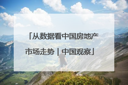 从数据看中国房地产市场走势｜中国观察