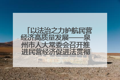 以法治之力护航民营经济高质量发展——泉州市人大常委会召开推进民营经济促进法贯彻实施座谈会