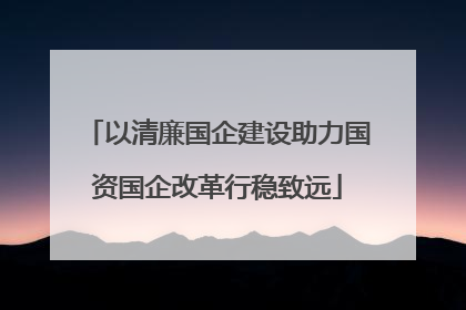 以清廉国企建设助力国资国企改革行稳致远