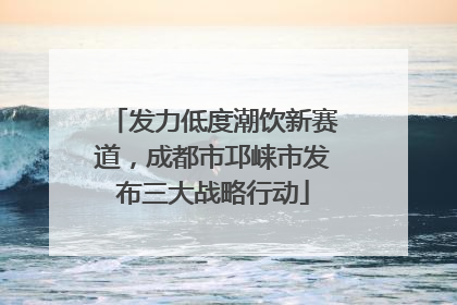 发力低度潮饮新赛道，成都市邛崃市发布三大战略行动