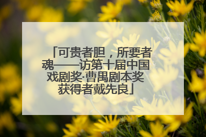 可贵者胆，所要者魂——访第十届中国戏剧奖·曹禺剧本奖获得者戴先良