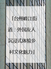 台州峰江街道：外国友人沉浸式体验乡村文化魅力