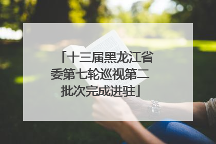 十三届黑龙江省委第七轮巡视第二批次完成进驻