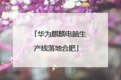 华为麒麟电脑生产线落地合肥