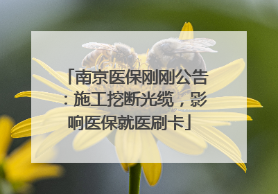 南京医保刚刚公告：施工挖断光缆，影响医保就医刷卡