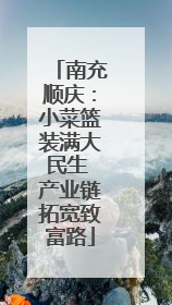 南充顺庆：小菜篮装满大民生 产业链拓宽致富路