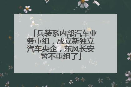 兵装系内部汽车业务重组，成立新独立汽车央企，东风长安暂不重组了