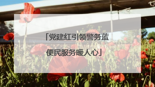党建红引领警务蓝 便民服务暖人心