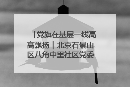 党旗在基层一线高高飘扬｜北京石景山区八角中里社区党委：用脚步丈量民生