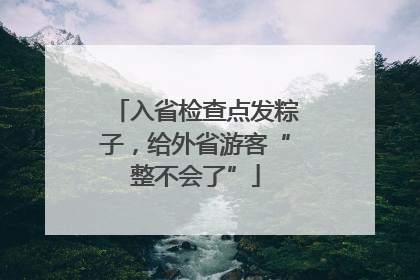 入省检查点发粽子，给外省游客“整不会了”