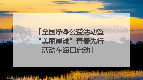 全国净滩公益活动暨“美丽岸滩”青春先行活动在海口启动