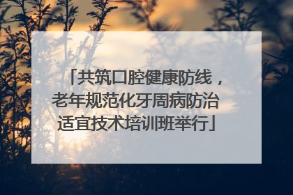 共筑口腔健康防线，老年规范化牙周病防治适宜技术培训班举行
