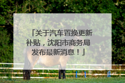 关于汽车置换更新补贴，沈阳市商务局发布最新消息！