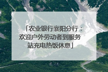 农业银行襄阳分行：欢迎户外劳动者到服务站充电热饭休息