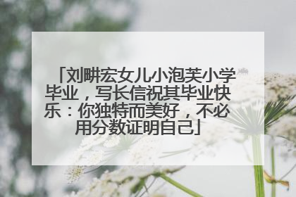 刘畊宏女儿小泡芙小学毕业，写长信祝其毕业快乐：你独特而美好，不必用分数证明自己