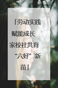 劳动实践赋能成长 家校社共育“六好”新苗