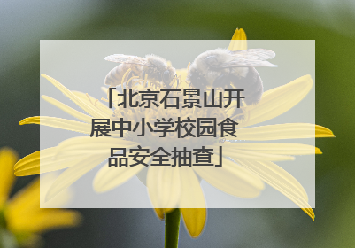 北京石景山开展中小学校园食品安全抽查