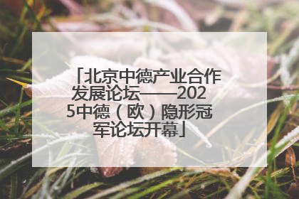 北京中德产业合作发展论坛——2025中德（欧）隐形冠军论坛开幕