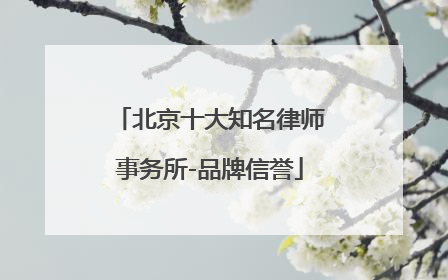 北京十大知名律师事务所-品牌信誉