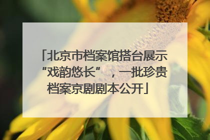 北京市档案馆搭台展示“戏韵悠长”，一批珍贵档案京剧剧本公开