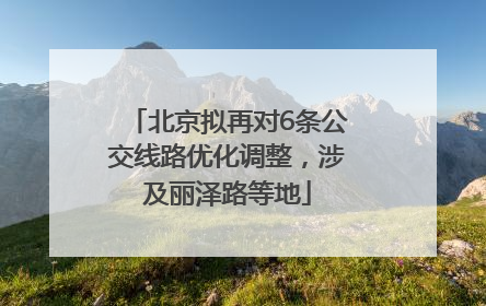北京拟再对6条公交线路优化调整，涉及丽泽路等地