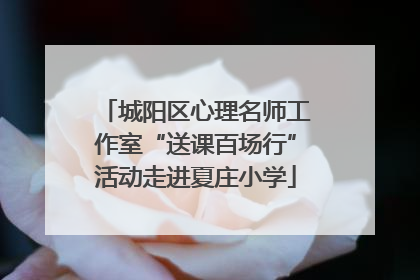 城阳区心理名师工作室“送课百场行”活动走进夏庄小学