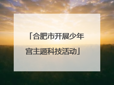 合肥市开展少年宫主题科技活动