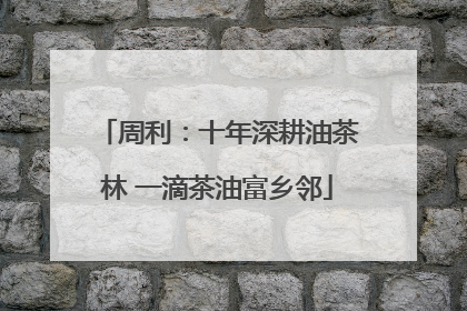 周利：十年深耕油茶林 一滴茶油富乡邻