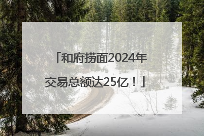 和府捞面2024年交易总额达25亿！