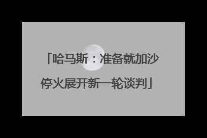哈马斯：准备就加沙停火展开新一轮谈判
