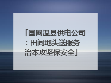 国网温县供电公司：田间地头送服务 治本攻坚保安全