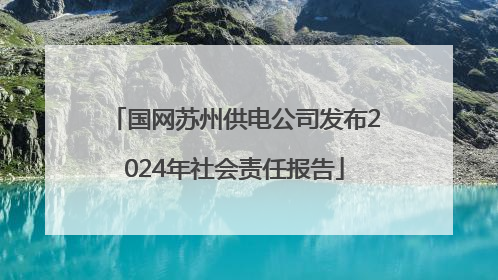 国网苏州供电公司发布2024年社会责任报告