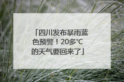 四川发布暴雨蓝色预警！20多℃的天气要回来了