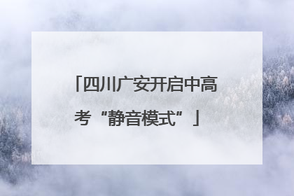 四川广安开启中高考“静音模式”