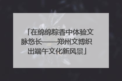 在绵绵粽香中体验文脉悠长——郑州文博织出端午文化新风景
