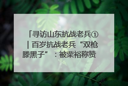 寻访山东抗战老兵①｜百岁抗战老兵“双枪滕黑子”：被粟裕称赞的“孤胆英雄”