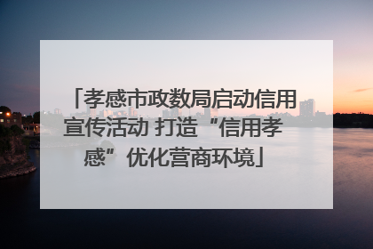 孝感市政数局启动信用宣传活动 打造“信用孝感”优化营商环境