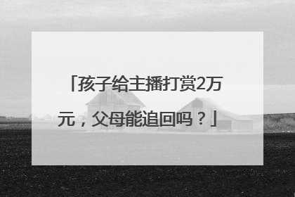 孩子给主播打赏2万元，父母能追回吗？