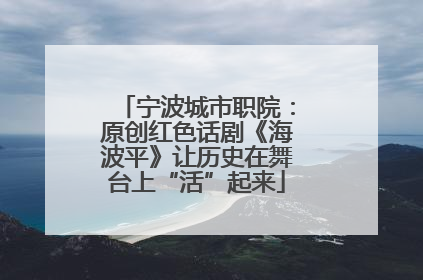 宁波城市职院：原创红色话剧《海波平》让历史在舞台上“活”起来