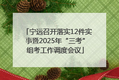 宁远召开落实12件实事暨2025年“三考”组考工作调度会议