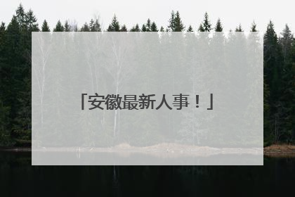 安徽最新人事！