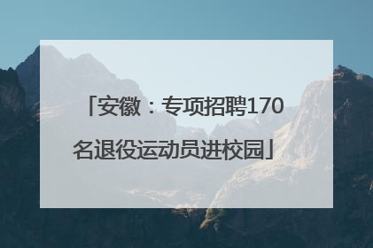 安徽：专项招聘170名退役运动员进校园