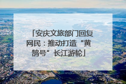 安庆文旅部门回复网民：推动打造“黄鹄号”长江游轮