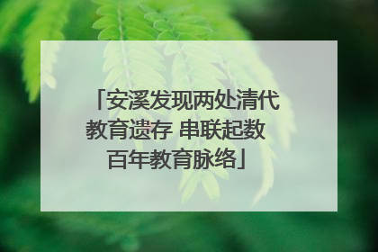 安溪发现两处清代教育遗存 串联起数百年教育脉络