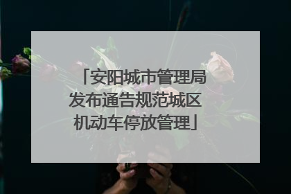 安阳城市管理局发布通告规范城区机动车停放管理