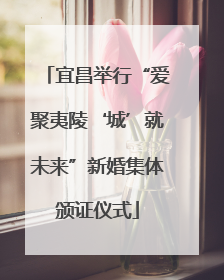 宜昌举行“爱聚夷陵‘城’就未来”新婚集体颁证仪式