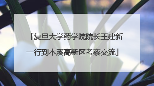 复旦大学药学院院长王建新一行到本溪高新区考察交流