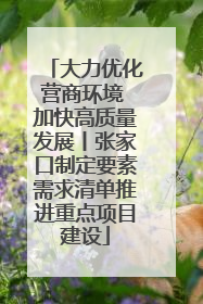 大力优化营商环境 加快高质量发展丨张家口制定要素需求清单推进重点项目建设