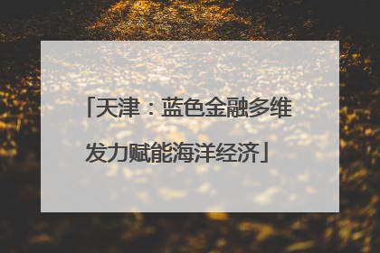天津：蓝色金融多维发力赋能海洋经济
